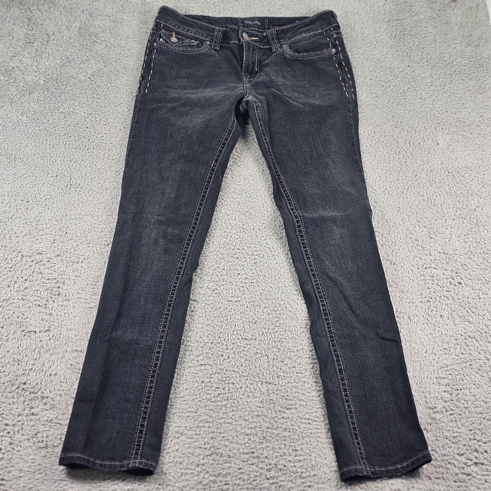 MEK Denim Jeans Womens 31x34 Charcoal New York Cigarette Skinny Stretch Premium